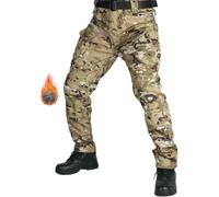 WINKEEY Mens Cargo Work Combat Trousers Waterproof Casual Camo Trousers for Man Durable Outdoors Mens Work Pants,Thick CP Camouflage S