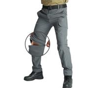 WINKEEY Walking Hiking Trousers Mens Convertible Zip Off Cargo Trousers for Men UK Breathable Comfort Durable Outdoors Quick Dry Work Pants for Men,Grey XL
