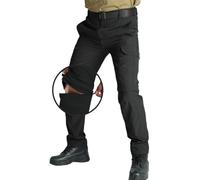 WINKEEY Walking Hiking Trousers Mens Convertible Zip Off Cargo Trousers for Men UK Breathable Comfort Durable Outdoors Quick Dry Work Pants for Men,Black 3XL