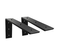 WINKER Countertop Support Bracket 2 Pack Heavy Duty 3/8" Thick Hidden L Shelf Bracket 12" x 6" x 2.5" Metal Corbels for Quartz/Granite/Wood/Concrete/Laminate Countertops, Black