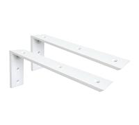 WINKER Countertop Support Bracket 2 Pack Heavy Duty Hidden L Shelf Bracket 16" x 6" x 2.5" Metal Corbels for Quartz/Granite/Wood/Concrete/Laminate Countertops, White