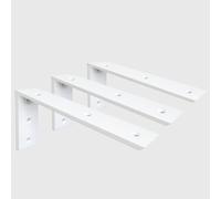 Winker Countertop Support Bracket 3 Pack Heavy Duty 3/8" Thick Hidden L Shelf Bracket 14" x 6" x 2.5" Metal Corbels for Quartz/Granite/Wood/Concrete/Laminate Countertops, White