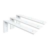 WINKER Countertop Support Bracket 3 Pack Heavy Duty 3/8" Thick Hidden L Shelf Bracket 16" x 6" x 2.5" Metal Corbels for Quartz/Granite/Wood/Concrete/Laminate Countertops, White