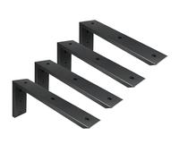 Winker Countertop Support Bracket 4 Pack Heavy Duty 1/2" Thick Hidden L Shelf Bracket 12" x 6" x 2.5" Metal Corbels for Quartz/Granite/Wood/Concrete/Laminate Countertops, Black