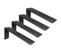 Winker Countertop Support Bracket 4 Pack Heavy Duty 1/2" Thick Hidden L Shelf Bracket 14" x 6" x 2.5" Metal Corbels for Quartz/Granite/Wood/Concrete/Laminate Countertops, Black