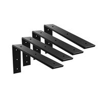 WINKER Countertop Support Bracket 4 Pack Heavy Duty Hidden L Shelf Bracket 14" x 6" x 2.5" Metal Corbels for Quartz/Granite/Wood/Concrete/Laminate Countertops, Black