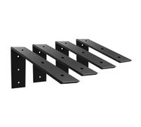 WINKER Countertop Support Bracket 4 Pack Heavy Duty Hidden L Shelf Bracket 8" x 6" x 2.5" Metal Corbels for Quartz/Granite/Wood/Concrete/Laminate Countertops, Black