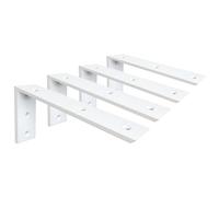Winker Countertop Support Brackets 4 Pack White Heavy Duty Metal L Brackets 12" x 6" x 2.5" for Quartz/Granite/Wood/Concrete/Laminate Countertops