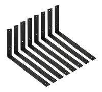 WINKER Shelf Bracket 8 Pack 14" Lx8 Hx1.5 W 5mm Thick Heavy Duty Black 14 Inch Metal Iron L Brackets for Wall Shelves
