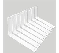 WINKER Shelf Brackets 10 Inch L Brackets 8PCS Heavy Duty Metal White Rustic Industrial Wall Mount Brackets for DIY Shelves Project Hardware Included