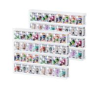 WINKINE Acrylic Display Bitty Protector Case Compatible with Funko Bitty Pop, Clear 32 Slots Figure Display Shelf for Countertop & Wall-Mount, Mini Collection Case, Figure Holder Stand, 2 Pack(Clear)