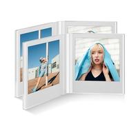 WINKINE Polariod Frame for i-Type/600/SX-70 Film, 4.2''x3.5'' Acrylic Photo Frame, Double Sided Polariod Frame for Photos, Instax Picture Frames Holds 2 Polaroid Films, Clear, 2 Pack