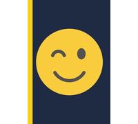 Winking Emoji Numbered Journal: Dark Blue Notebook: 6x9 Blank Lined Paper with Page Numbers for Daily Writing, Goal Tracking & Creative Notetaking (Emoticons)