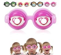 Winking Eye Glasses, Funny Glasses with Manual Blink Action, Lightweight Novelty Glasses for Shows, Parties & Photos (Pink)