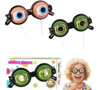 Winking Glasses - Blink & Wink Novelty Blinking Glasses, Funny Sunglasses for Adults - The Ultimate Selfie Accessory(2pcs-a)