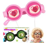 Winking Glasses - Blink & Wink Novelty Blinking Glasses, Funny Sunglasses for Adults - The Ultimate Selfie Accessory(Black)