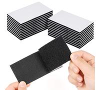 WINKIO 20Pcs Hook and Loop Strip Tape, 5 × 10 cm Double Sided Sticky Pads Self Adhesive, Strong Heavy Duty Adhesive Strips for Home & Office Use (Black)
