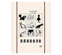 Winkler MV-4422079000 Large Dubout Cat Gallery Tea Towel 60 x 80 cm Ecru, 100% Cotton, Off-White