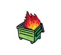 Winks For Days Dumpster Fire Dumpster Embroidered Iron-On Patch (Dumpster Fire - Green)