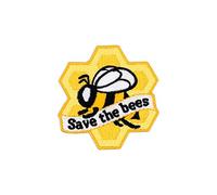 Winks For Days Save The Bees Honeycomb Flying Bee Iron-On Patch