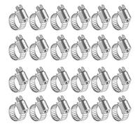 WINL Stainless Steel Hose Clamps - 24 Pack Worm Gear Drive Hose Clamps All 304 Stainless Steel Micro Size 4 Clamping Range from 1/4 Inch to 5/8 Inch (6mm-16mm) for Automotive Plumbing