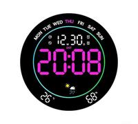 Winlaovate ABS LED Wall Clock 25cm Colorful Ambient Light(Pink)