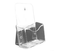 Winlaovate Acrylic Brochure Holder 4x9 Inches Clear Slant Back Flyer Stand with Non-Slip Base for Countertop Literature Organizer Menu Display Rack Self-Standing