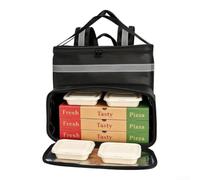 Winlaovate Expandable Pizza Delivery Backpack Insulated Food Bag(Black) | Expandable design, fits multiple orders, large capacity, secure transport, easy for access zipper