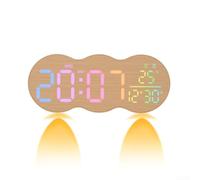Winlaovate Fabric Wall Clock with Stand Dual Use LED Night Light(5803 A) | Wall or desk use, built-in stand, for versatile placement, soft LED glow, cozy night atmosphere