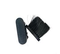 Winlaovate Fireplace Brush Replacement Head 2 Pack, Black Fireplace Cleaning Tool Set with Wood Handle and Coconut Palm Bristles for homes Stove and BBQ Grill