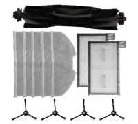 Winlaovate Main Side Brush Replacement Kit with Roller Brush, Vacuum Filter, and Microfiber Mop Cloth Compatible with For Eufy X8 Pro Series and X8 Pro SES Robotic Vacuums(A)