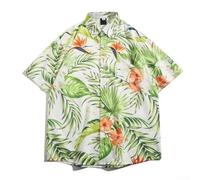 Winlaovate Men's Oversized Shirt M-3XL Chest 100-118cm | Lightweight fabric, vibrant tropical print, button front closure, for relaxed fit, summer essential