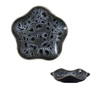Winlauyet Ceramic Spoon Rest with Kiln-Transformed Glaze for Stove Top, Large Utensil Holder & Multi-Purpose Dish for Kitchen Counter- Microwave & Dishwasher Safe (Peacock-Feather Gray)