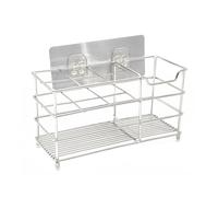 Winlauyet Stainless Steel Toothbrush Holder with 7 Slots - Stand/Wall-Mounted Bathroom Organizer for Razors, Shavers, Combs, and Electric Toothbrushes (Silver)