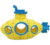 WinldMonmo Yellow Floating Submarine Ornament for Fish Tank - Cute Retro Style Resin Decor, Safe Tankmate Toy for Betta, Cichlids, Goldfish, Shrimp, Hermit Crabs, Aquarium Accessory