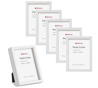 Winlor Mini Picture Frames, 6 Pack, 2.5x3.5 inch Small Photo Frames, Multi-Display Options for Desk, Shelf, Wall Mount - Perfect for Baby Photos, Polaroids, and Gifts, White