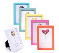Winlor Small Picture Frames, Mini Size Baby Photo Frame, 2x3'', Set of 6, For Tabletop Home Decor, Polaroid Picture Frame with Soft Magnet, Cute Refrigerator Magnets, Multicolors