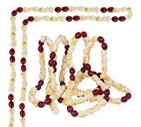 Winlyn 18 feet Artificial Popcorn and Cranberry Garland Strand Old Fashion Christmas Tree Garland String for Christmas Holiday Season Vintage Decoration