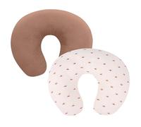 Winmany 2 Pack Muslin Nursing Pillow Covers Soft Cotton Newborn Breastfeeding Pillow Cover Baby Removable Feeding Pillow Slipcover for Boys Girls (Light Brown + Sun)