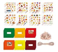 Winmany 72-Piece Thanksgiving Halloween DIY Photo Frame Craft Kit Holiday Picture Frame Set with Stickers and Clips for School Art Project Family Activities