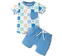 Winmany Baby Boy Summer Clothes Infant Boys Cotton Top Shirt Short Set Toddler Casual Beach Outfits 0-3T (2, Tree, 0-6M)