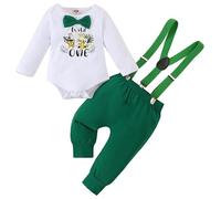 Winmany Baby Boys 1st Birthday Outfit Toddler Cake Smash Clothes Long Sleeve Romper Suspender Pants First Birthday Clothing Set