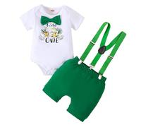 Winmany Baby Boys 1st Birthday Outfit Toddler Cake Smash Clothes Short Sleeve Romper Suspender Shorts First Birthday Clothing Set