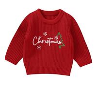 Winmany Baby Christmas Sweater Toddler Boys Girls Knit Xmas Pullover Outfit Kids Fall Winter Clothes Red