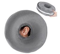 Winmany Ear Piercing Pillows with Detachable Plush Pillowcase for Side Sleepers Circle Donut Pillow for Ear Guard Protector Pain Relief Washable (Dark Grey, Standard)