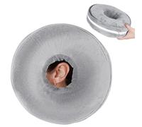 Winmany Ear Piercing Pillows with Detachable Plush Pillowcase for Side Sleepers Circle Donut Pillow for Ear Guard Protector Pain Relief Washable (Light Grey, Standard)