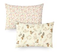 Winmany Toddler Cotton Muslin Pillowcases Baby Girl Boy Pillow Case Travel Cushion Pillow Covers with Envelope Design Cot Bed Accessories Fit for 13"x18" 14" x 19" 12"x16" Pillow (Flower+Animal)