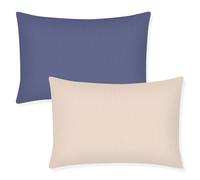 Winmany Toddler Cotton Muslin Pillowcases Baby Girl Boy Pillow Case Travel Cushion Pillow Covers with Envelope Design Cot Bed Accessories Fit for 13"x18" 14" x 19" 12"x16" Pillow (Navy Blue+Khaki)