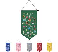Winmany Wall Hanging Brooch Jewelry Storage Case Canvas Display Stand Enamel Pin Display Banner Holder Earrings Necklace Glitter Pin Collection Organizer（Green）