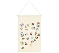 Winmany Wall Hanging Brooch Jewelry Storage Case Canvas Display Stand Enamel Pin Display Banner Holder Earrings Necklace Glitter Pin Collection Organizer (Rectangle White)
